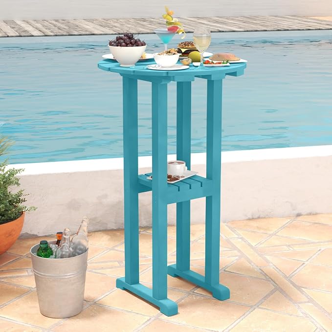 Sundale Outdoor 39 Inches Height Adirondack Bar Table, Patio HDPE Pub Height - Image 2