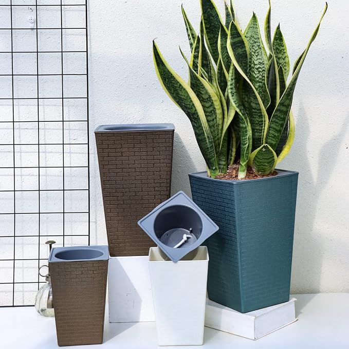 2 Pack Self Watering Planters 10.7" x 6.9" Planter - Image 2