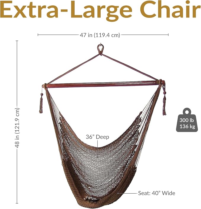 Sunnydaze Outdoor Hammock Chair Swing - Image 6
