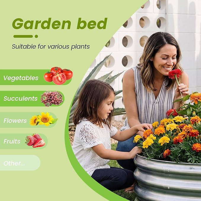 AHEONLAR 3Pack 2x2x1 ft Round Galvanized Raised Garden Bed Kit Round Metal - Image 7