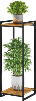 2-Tier Plant Stand Indoor, Rustic Brown by yeavs