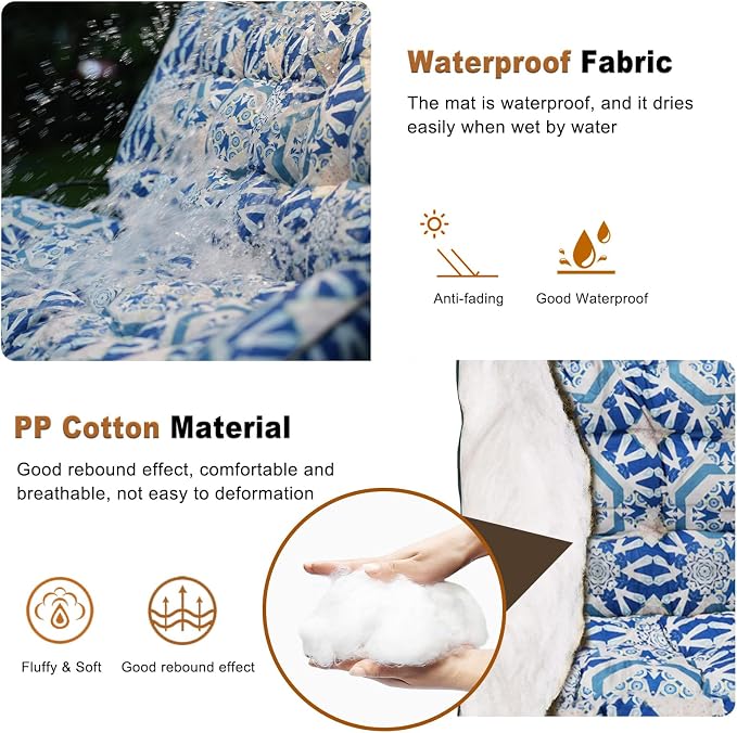 2-3 Seat Swing Replacement Cushion, Outdoor Bench Cushions - Image 5