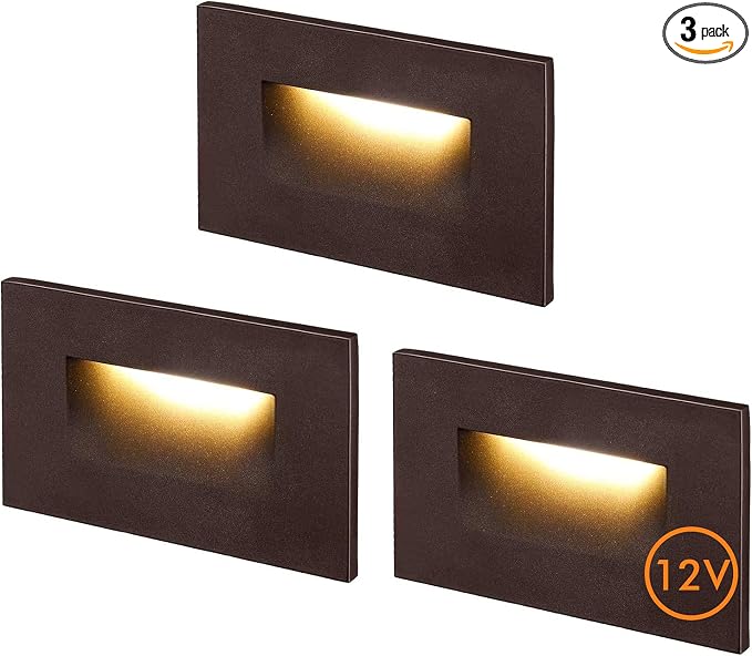 CLOUDY BAY 12V Low Voltage 3 Color Indoor and Outdoor LED Step Light, by CLOUDYBAY