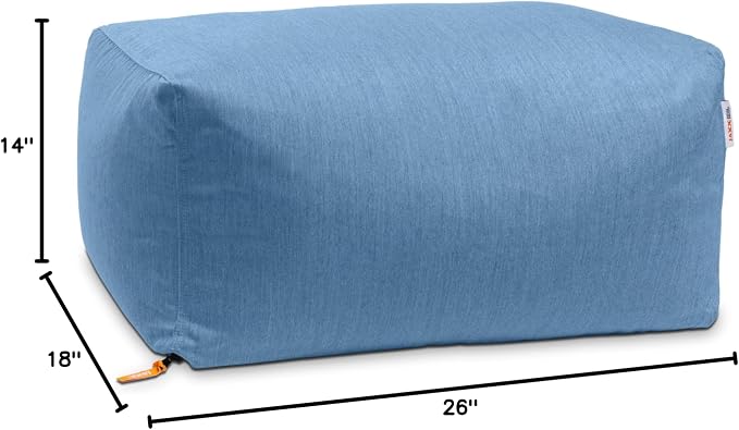 Jaxx Leon Outdoor Bean Bag Ottoman, Ocean Blue - Image 2