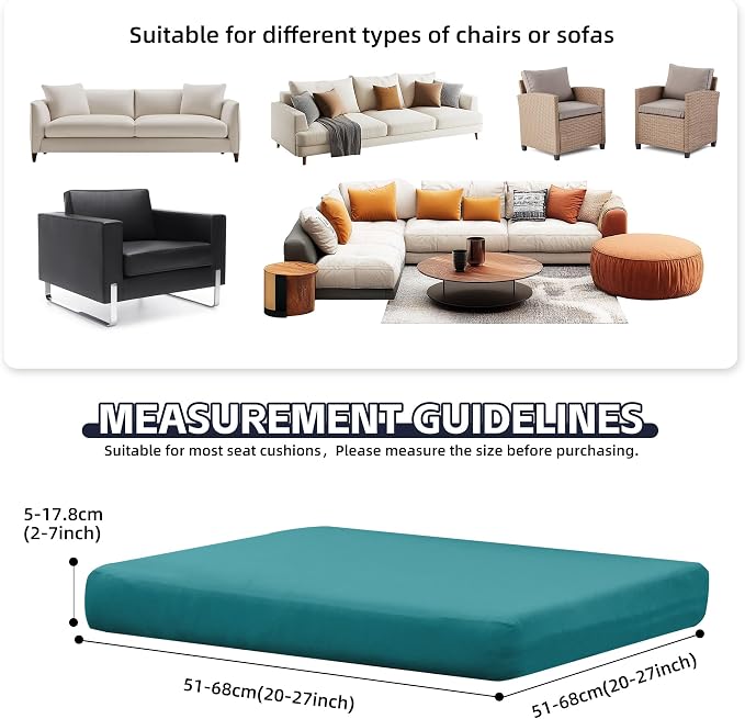 8Pcs Patio Cushion Covers, Outdoor Cushions Covers, Stretch Cushion Covers - Image 2