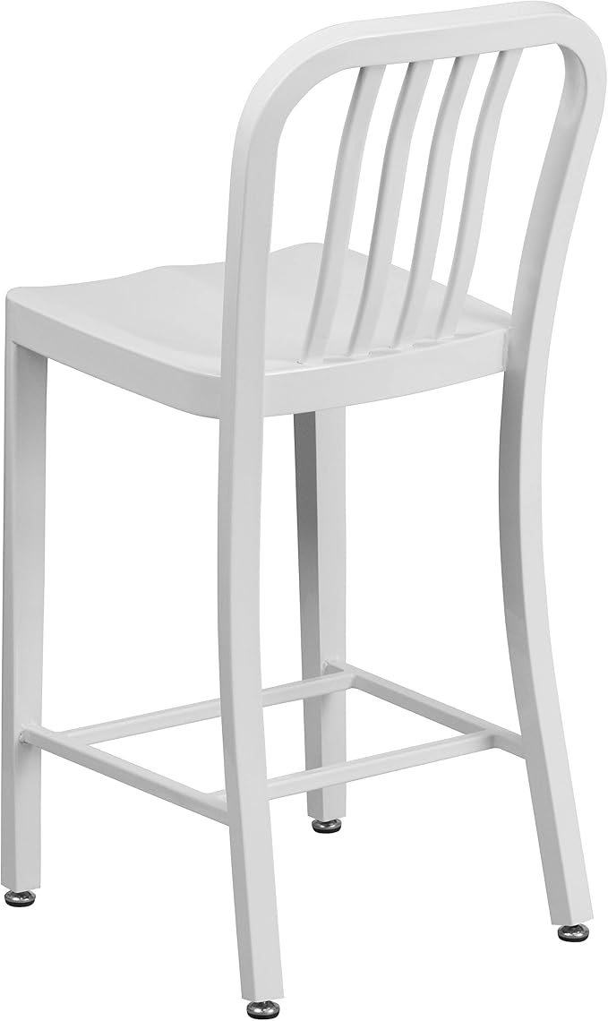 Flash Furniture Gael Commercial Grade 2 Pack 24" High White Metal - Image 6