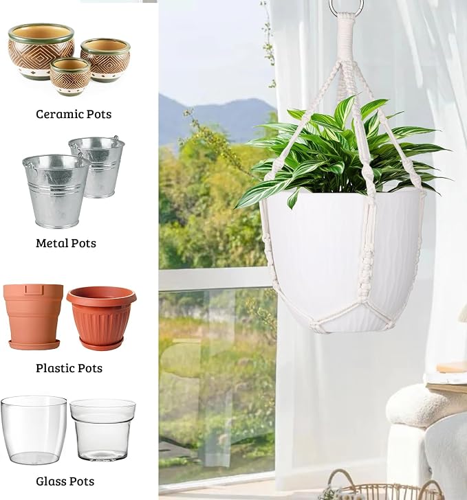 garini 2 Pack 20 Inches Macrame Plant Hanger Rope to Hang Flower Pot Plant - Image 4