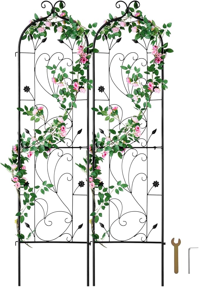 VEVOR Garden Trellis for Climbing Plants, 60 x 15 in, 2 Packs Rustproof Metal by VEVOR
