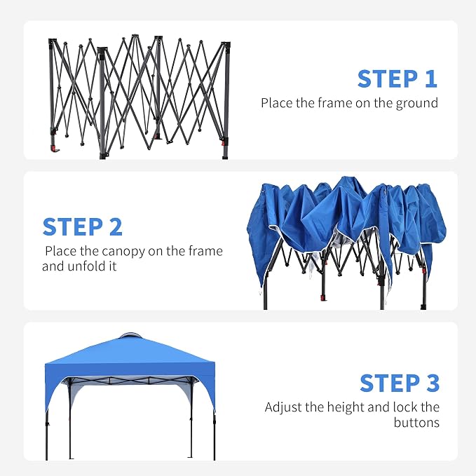 GDY 8x8 Pop Up Canopy Tent, Easy-Setup Gazebo, Outdoor Canopy - Image 3