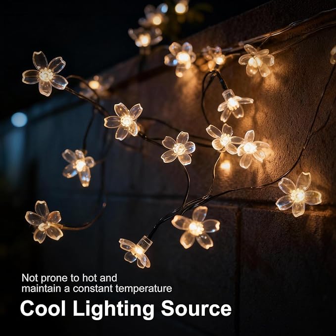 60 LED Solar String Lights Outdoor Waterproof Flower Fairy Lights - Image 2