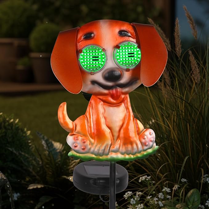 Dog Solar Garden Stakes with Cute Moving Eyeball Lights - Image 7
