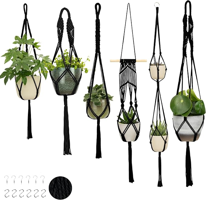 Nook Theory 6-Pack Macrame Plant Hangers by NookTheory