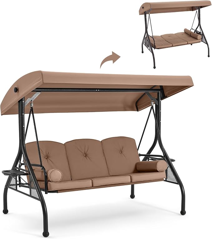 GYUTEI 3-Seat Outdoor Patio Swing by GYUTEI