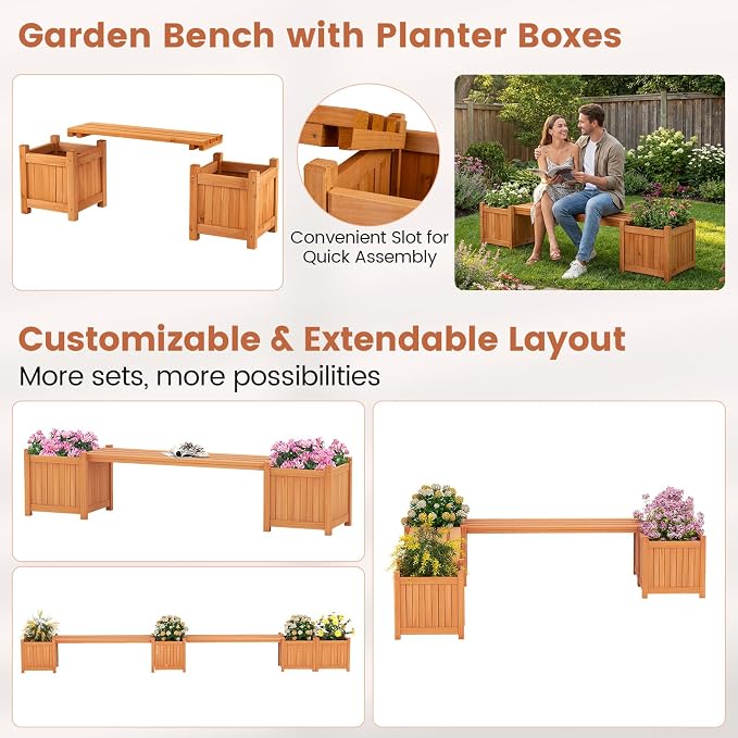 Giantex 4-in-1 Outdoor Bench - Image 5