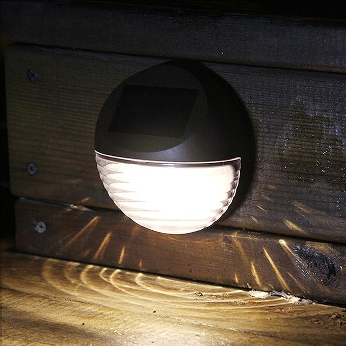 kinna Solar Deck Lights Outdoor, 4 Pack Solar Step Lights Wall Lamp LED - Image 2