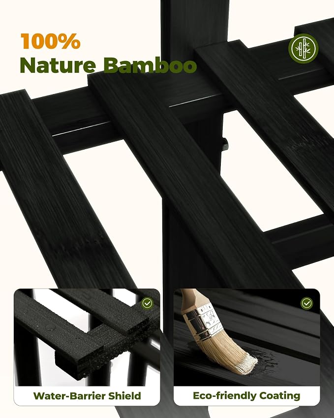 Bamworld Bamboo Plant Stand Indoor 6 Tiered Plant Shelf Outdoor Corner Plant - Image 6