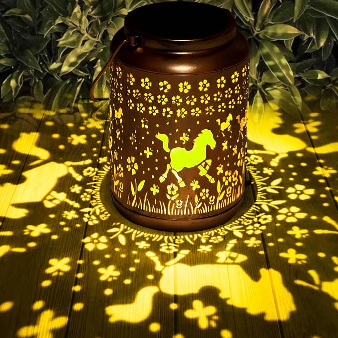 Horse Solar Lantern Outdoor Horse Decor Garden Decor Waterproof Light Hanging by MakeyourLifeBetter