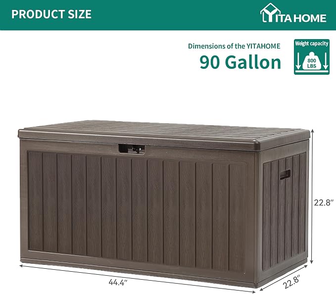 YITAHOME 90 Gallon Double-Wall Deck Box - Image 2