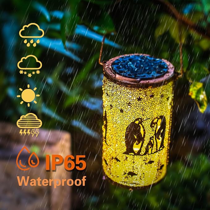 Penguin Solar Lanterns Outdoor Waterproof Hanging Solar Lights Penguin Gifts - Image 5