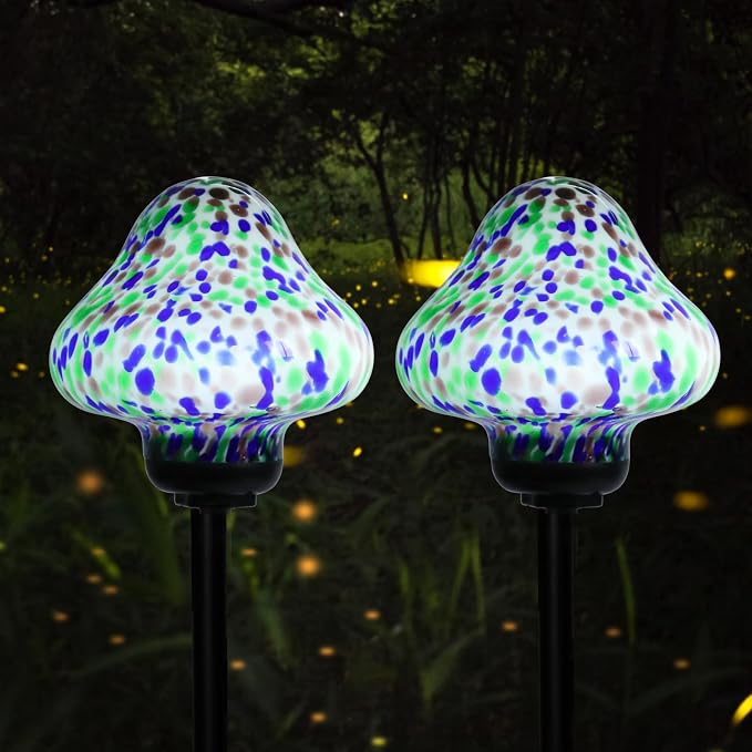 Solar Outdoor Lights Decorative Solar Glass Mushroom Lights Waterproof LED - Image 7