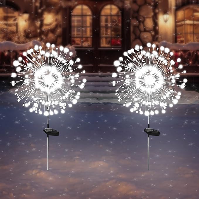 Solar Garden Lights Solar Firework Light Outdoor Waterproof 2 Pack Solar - Image 2