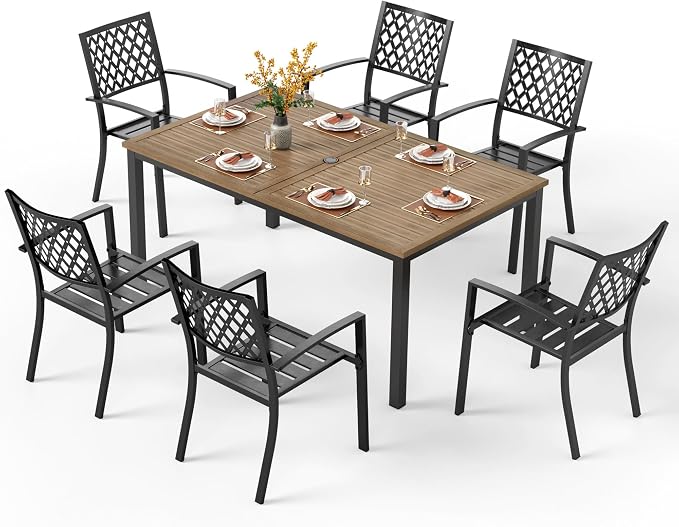 PHI VILLA 7 Pieces Outdoor Dining Set by PHIVILLAThepioneerofcomfortablehouseholdsupplies