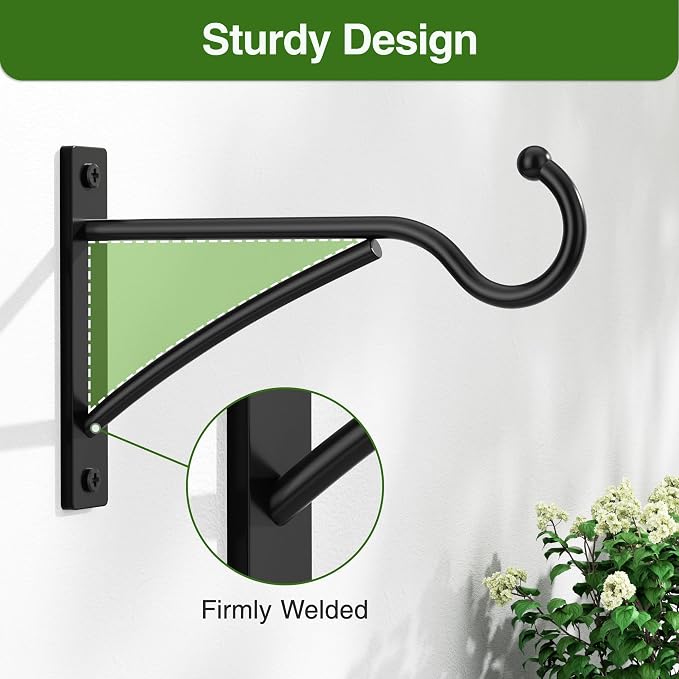 6 Inch 2 Pack Heavy Duty Plant Hangers Outdoor, Metal Plant Brackets - Image 6