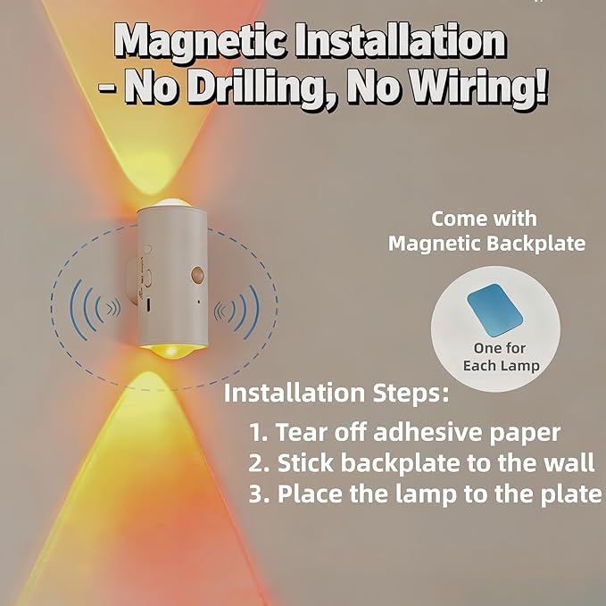 4 Pack Rechargeable Dynamic RGB LED Wall Lamp, Motion-Sensing Step Lights - Image 6