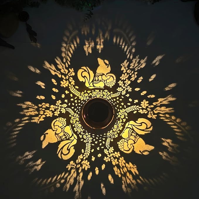 2 Pack Squirrel Solar Lanterns Outdoor Waterproof Hanging Solar Lights Squirrel - Image 2