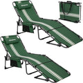 KingCamp 2 Pack Folding Lounge Chair Outdoor, Tanning Chair by KingCamp