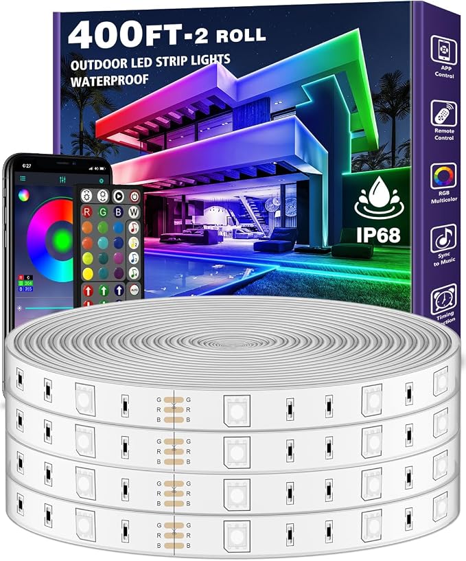 AILBTON 400FT Outdoor LED Strip Lights Waterproof, IP68 Outside Led Light by AILBTON