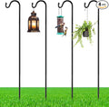 4 Pcs 60 Inch Shepherds Hook for Outdoor Adjustable Bird Feeder Pole Metal by Yetene