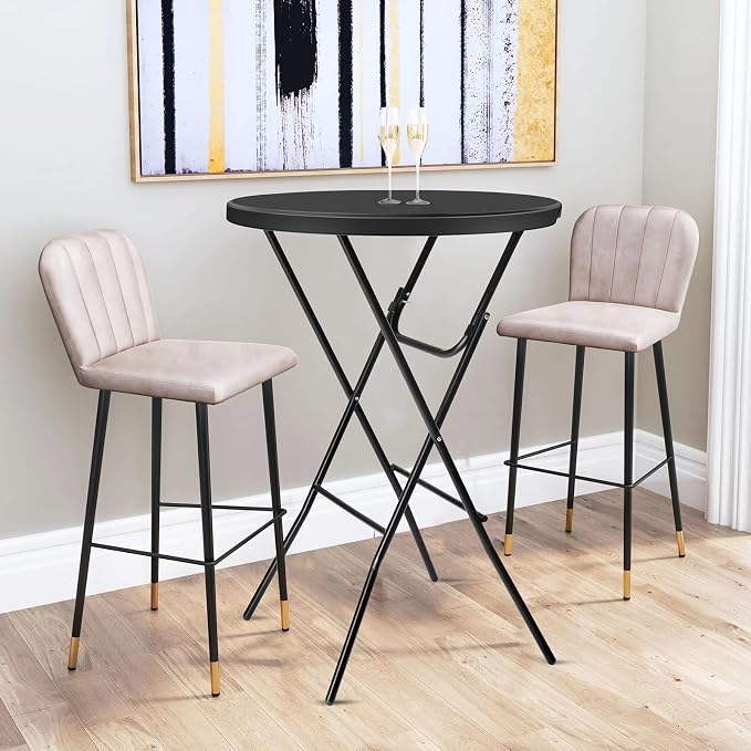 VINGLI 32" Plastic Folding Round Table Bar Height, HDPE Matrial - Image 8