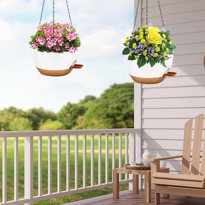 10 inch Hanging Planters for Indoor Plants, 3 Pack Self-Watering Hanging - Image 6