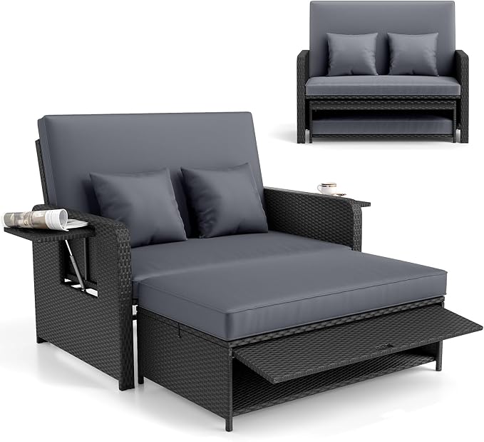 RELAX4LIFE Wicker Patio Outdoor Daybed by RELAX4LIFE