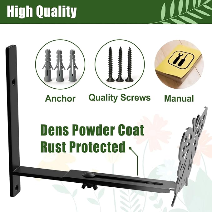 Adjustable Window Box Brackets, 6 to 12 inch Heavy Duty Window Planter Box - Image 3