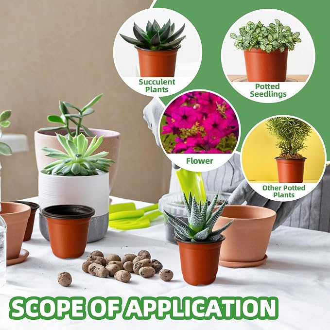 200 PCS Plastic Nursery Pots, 4 Inch Seedling Starting Pot - Image 4