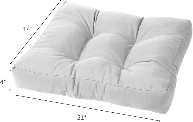 Cushion Source Tufted Ottoman Cushions, Sunbrella Canvas Vellum - Image 5