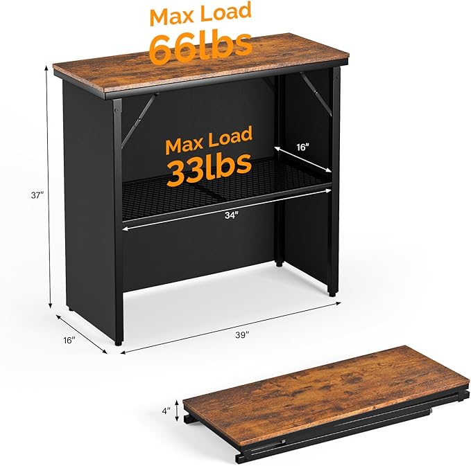VINGLI 45" Commercial Grade Portable Bar Table - Image 2