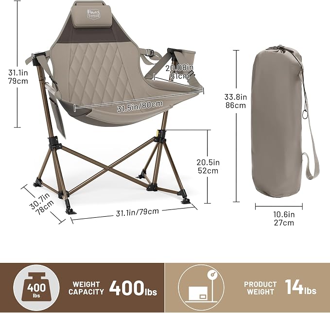 TIMBER RIDGE Hammock Camping Chair, Oversized Swinging Chair - Image 3