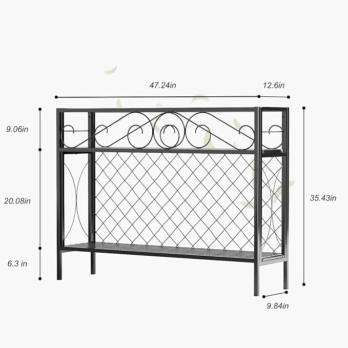 Zhongma 2 Tier Metal Sturdy Narrow Plant Stand, 47.24L x 12.6 W x 35.43 H inch - Image 3