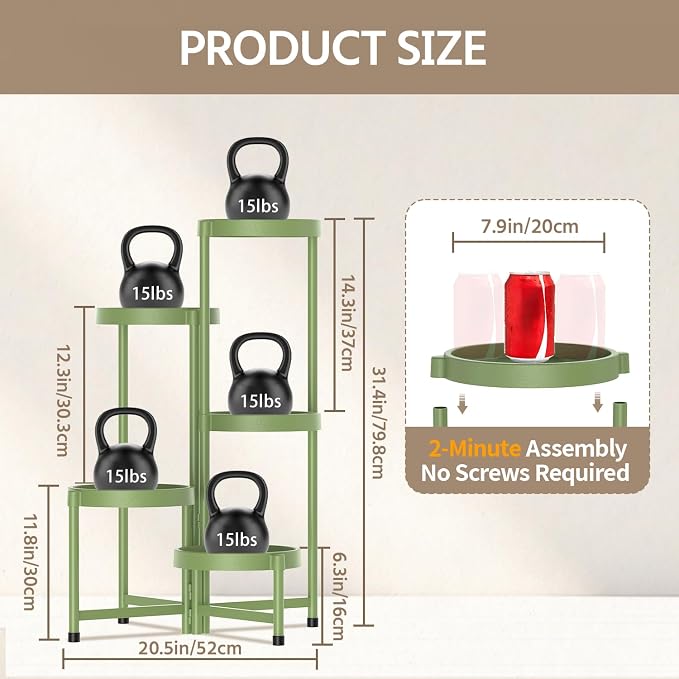 LASZOLA 5 Tiered Folding Plant Stand Indoor - Image 2