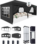 10x20 Pop Up Canopy with 6 Removable Sidewalls, Easy Set-up 2 Central Lock by ACEPICOutdoor