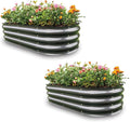 Gardmax 2 Pack Galvanized Raised Garden Bed, Lightweight Planter Boxes Outdoor by ChooseGardmaxforbetterlife