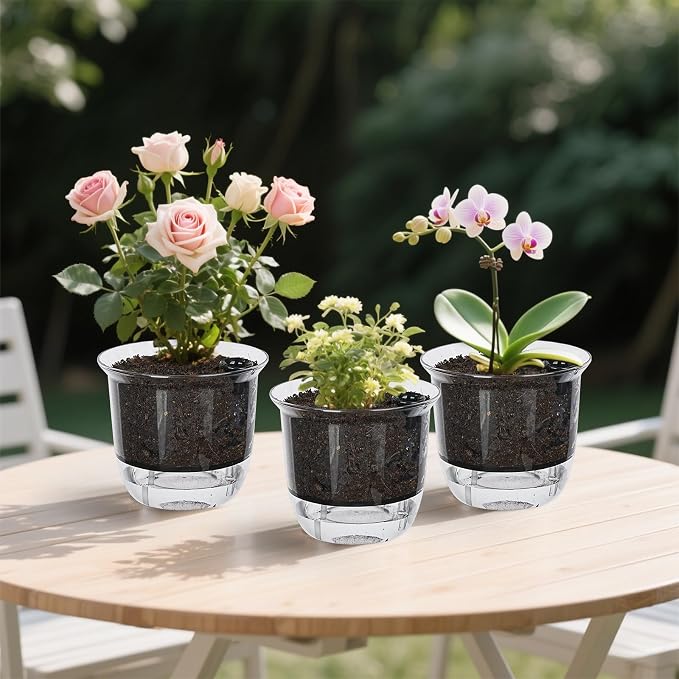 Plant Pots 6 inch Set of 3, Self Watering Pots - Image 9