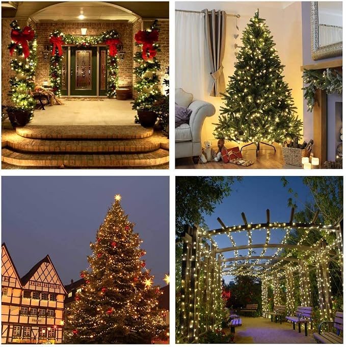 Joomer Solar Christmas Lights Outdoor, 4 Pack Total 156FT 400LED 8 Lighting - Image 6