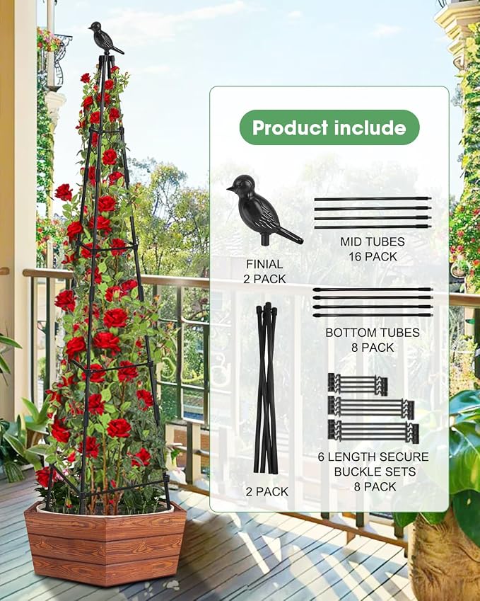 2Pack Garden Trellis for Climbing Plants Outdoor Indoor Pot 67'' Cucumber - Image 5