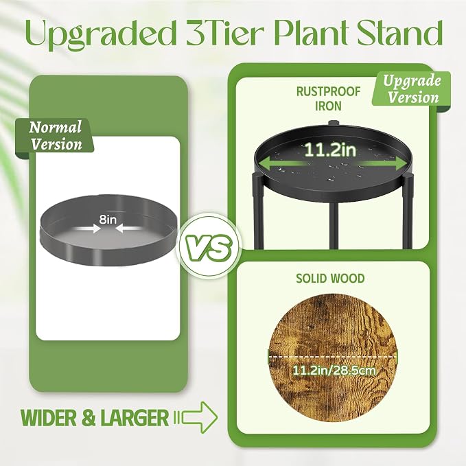 iDavosic.ly 3 Tier Corner Plant Stand Indoor, 34 Inch Tall Vertical Metal - Image 3