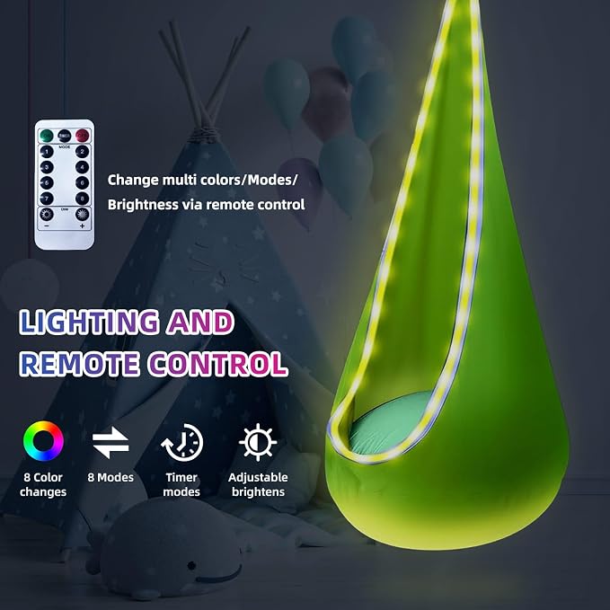 Light Up Swing Chair Hammock Chair Indoor Outdoor - Image 5