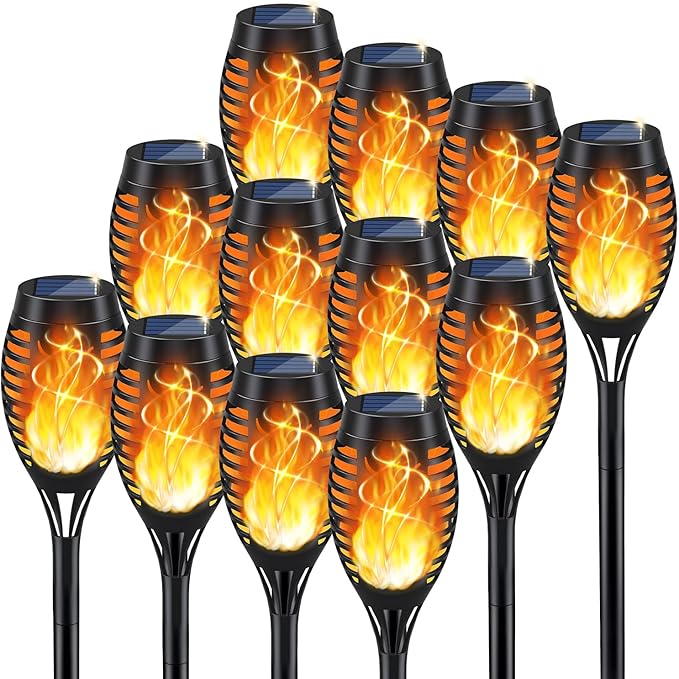 KYEKIO Solar Torch Light with Flickering Flame, Solar Garden Lights Outdoor by KYEKIO